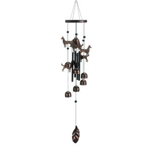 26" BRONZE DOGS WIND CHIMES